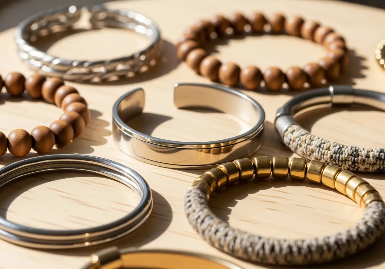 Stilrena armband i olika material